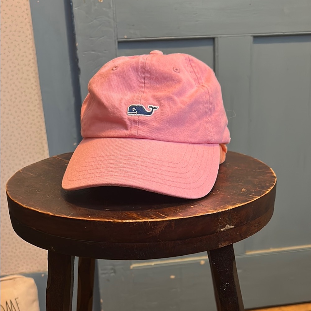 Vineyard Vines Pink Whale Logo Baseball Cap
